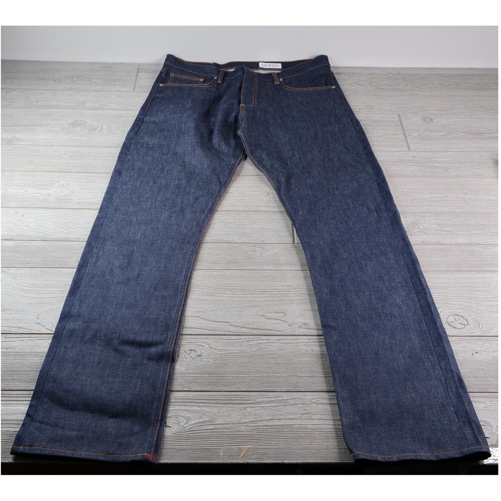 Gustin #7 The Regular Selvedge Raw Denim Jeans Men's 38x37 Straight Fit